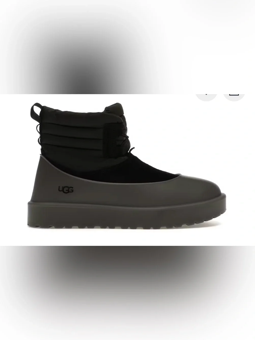 UGG Classic Mini Lace-Up Insulated Fur Boots Black Men's SZ 8 NWOB Outdoor Cozy